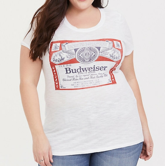 torrid Tops - Torrid True Vintage Budweiser Slub Slim Fit Tee